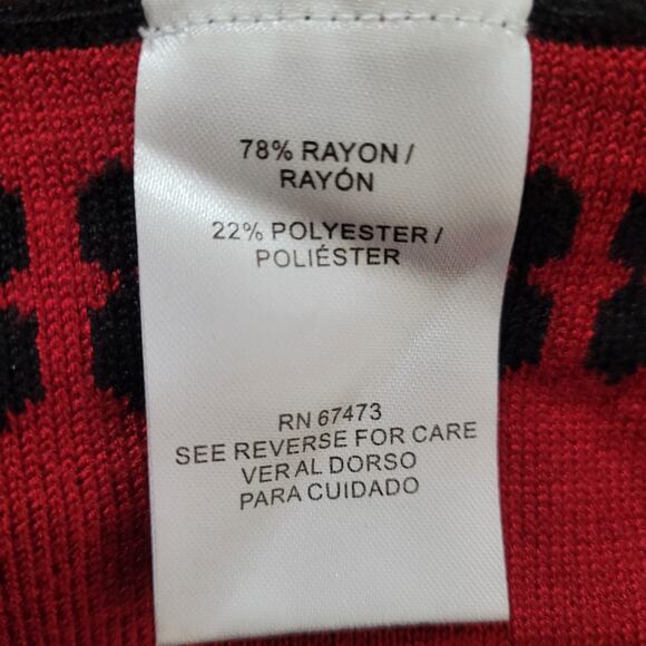 Danny & Nicole Womens Red Black Round Neck Fit & Flare Sweater Dress Size PXL - Picture 6 of 6